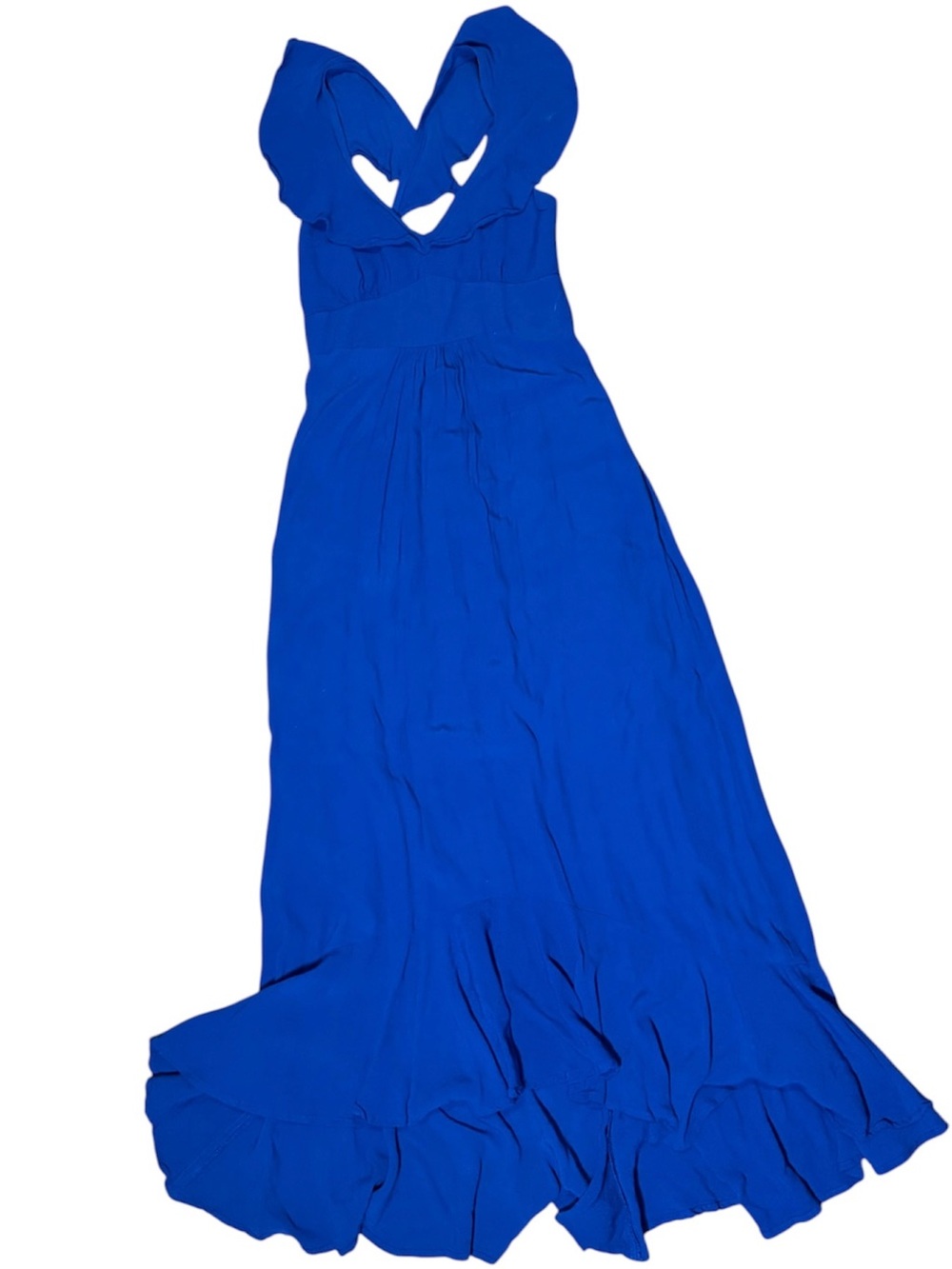 Blue Ruffled Maxi Dress - Brand: